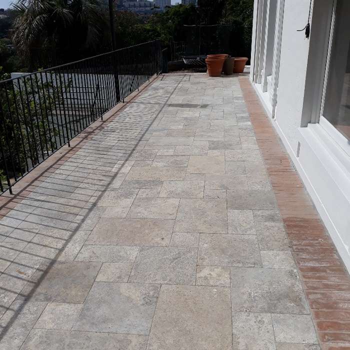 Silver travertine French pattern