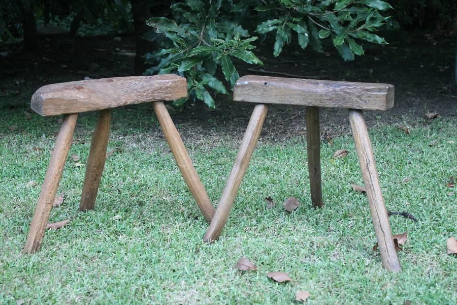 French Rustic Milking Stool