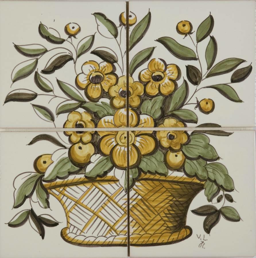 Flower Basket Polychrome  2Hx2W