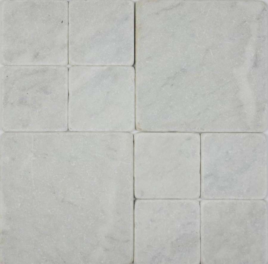 Bianca Carrara tumbled marble cobblestones - NOW ON SALE