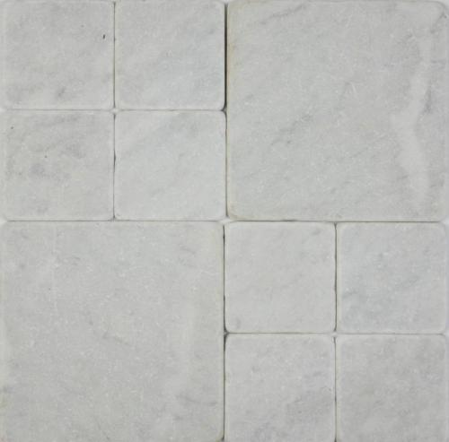 Bianca Carrara tumbled marble cobblestones - NOW ON SALE