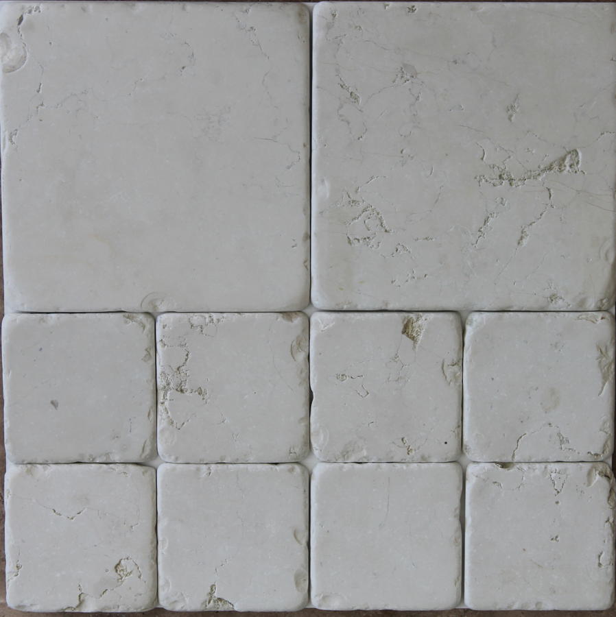Biancone tumbled marble cobblestones - NOW ON SALE
