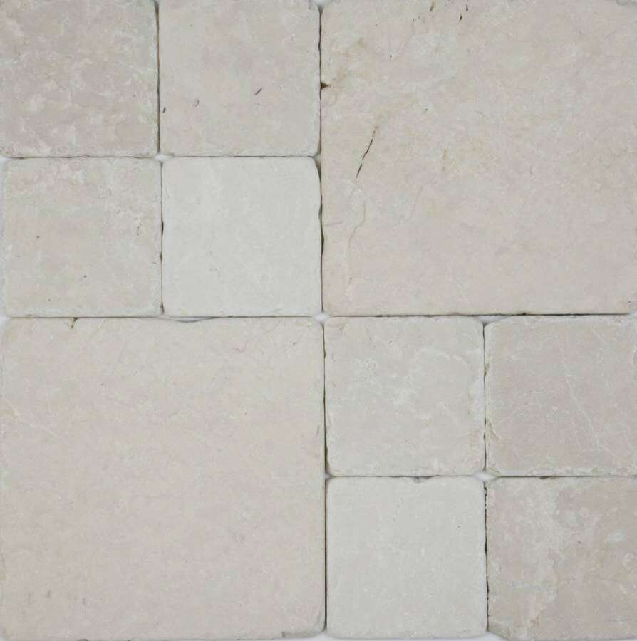 Botticino tumbled marble cobblestones - NOW ON SALE