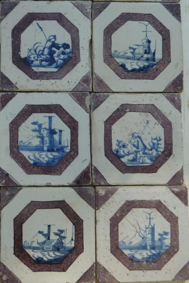 Reclaimed Delft Tiles " Rural"  130x130mm - SOLD