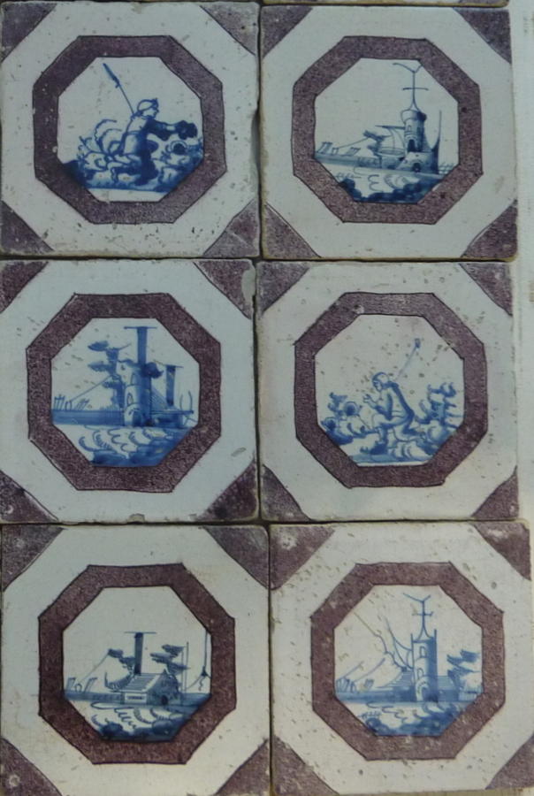 Reclaimed Delft Tiles " Rural"  130x130mm