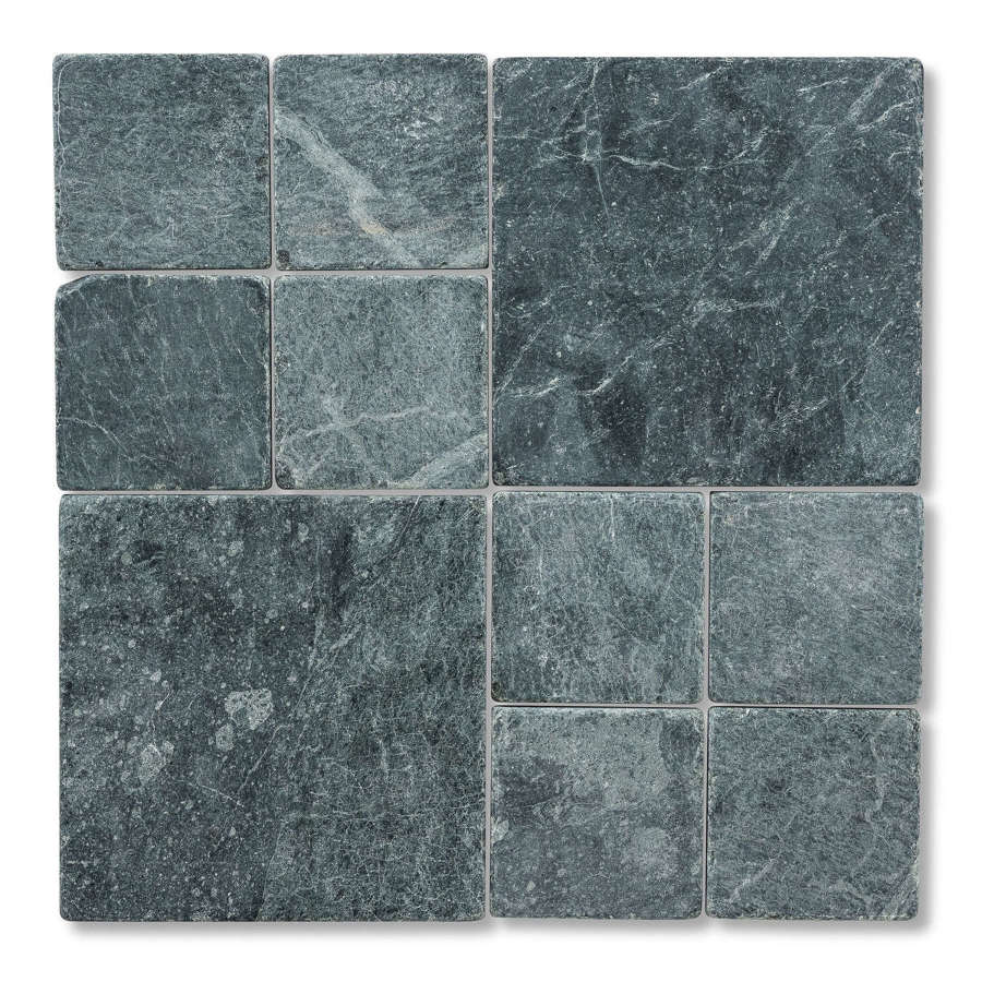 Verde tumbled marble cobblestones - NOW ON SALE