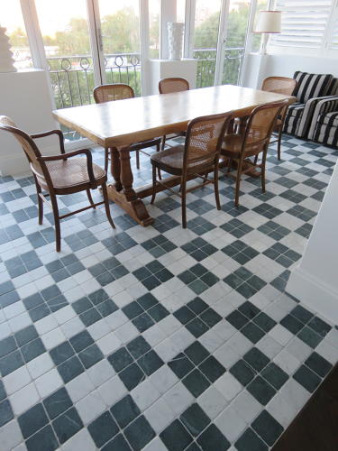 Verde tumbled marble cobblestones - NOW ON SALE