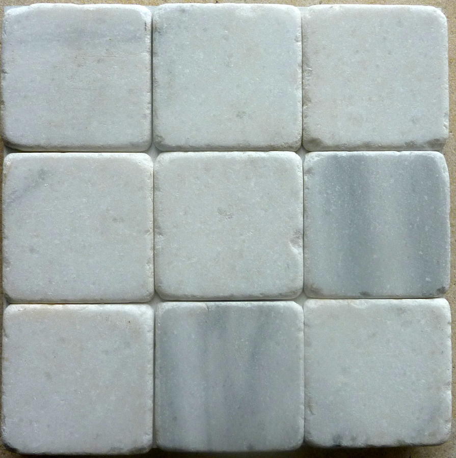 White Star tumbled marble cobblestones