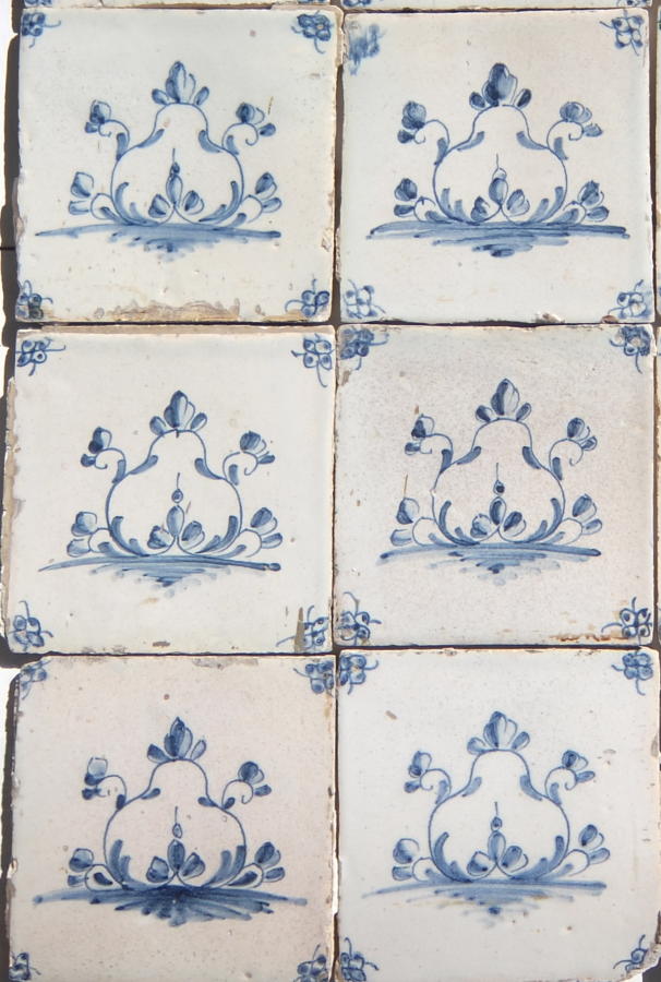 Reclaimed Delft Tiles "Pears" 130x130mm