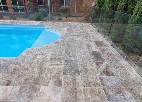 Silver travertine