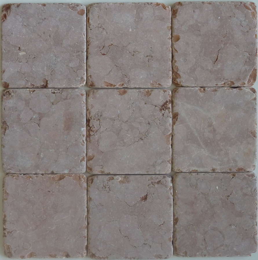 Rosso Verona tumbled marble cobblestones - NOW ON SALE