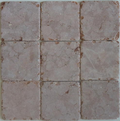 Rosso Verona tumbled marble cobblestones - NOW ON SALE