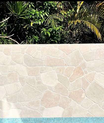 Botticino marble crazy paving