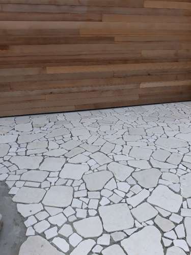 Botticino marble crazy paving