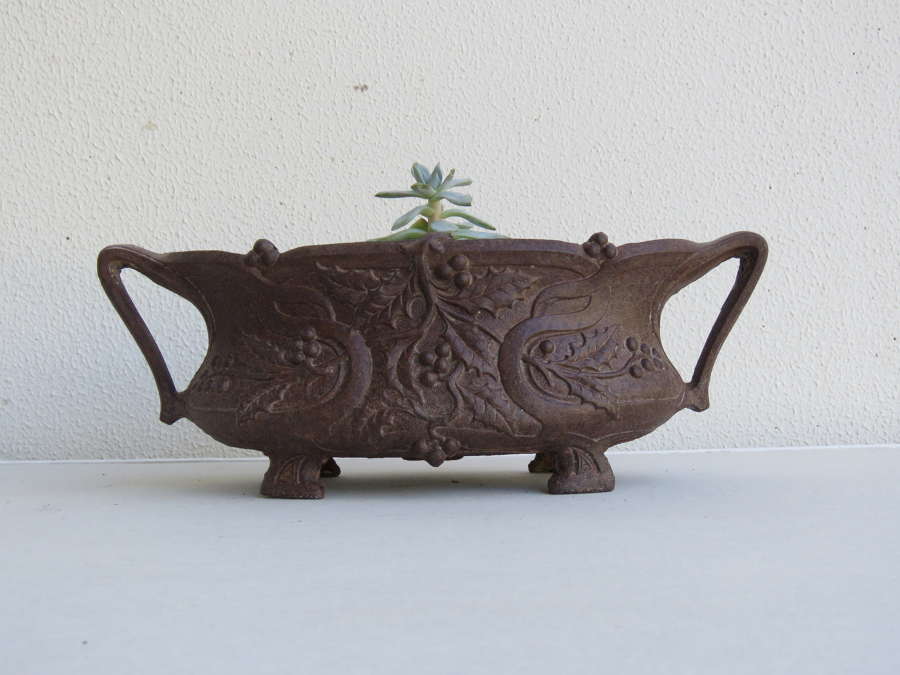 Small cast iron garden planter