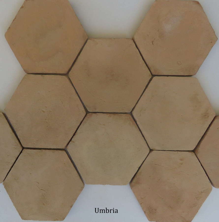 Italian hexagonal handmade terracotta