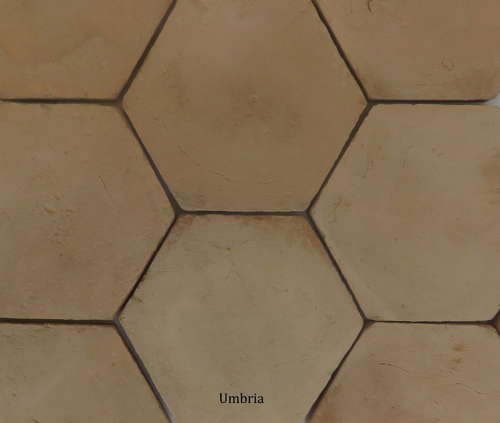 Italian hexagonal handmade terracotta