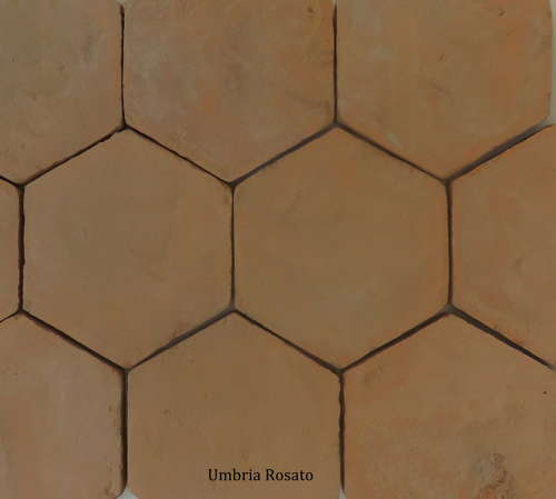 Italian hexagonal handmade terracotta