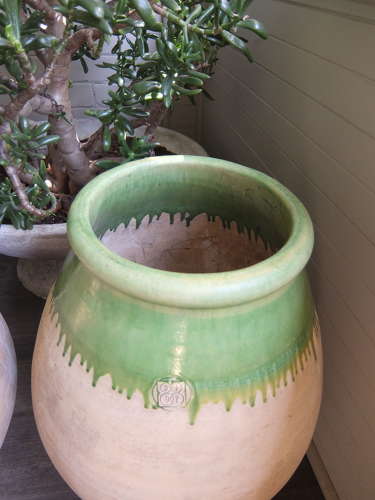 French Biot jarre, green glaze
