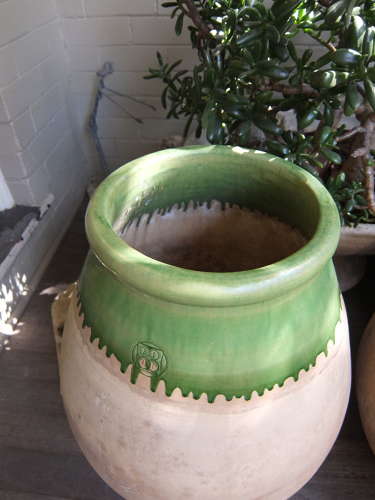 French Biot jarre, green glaze