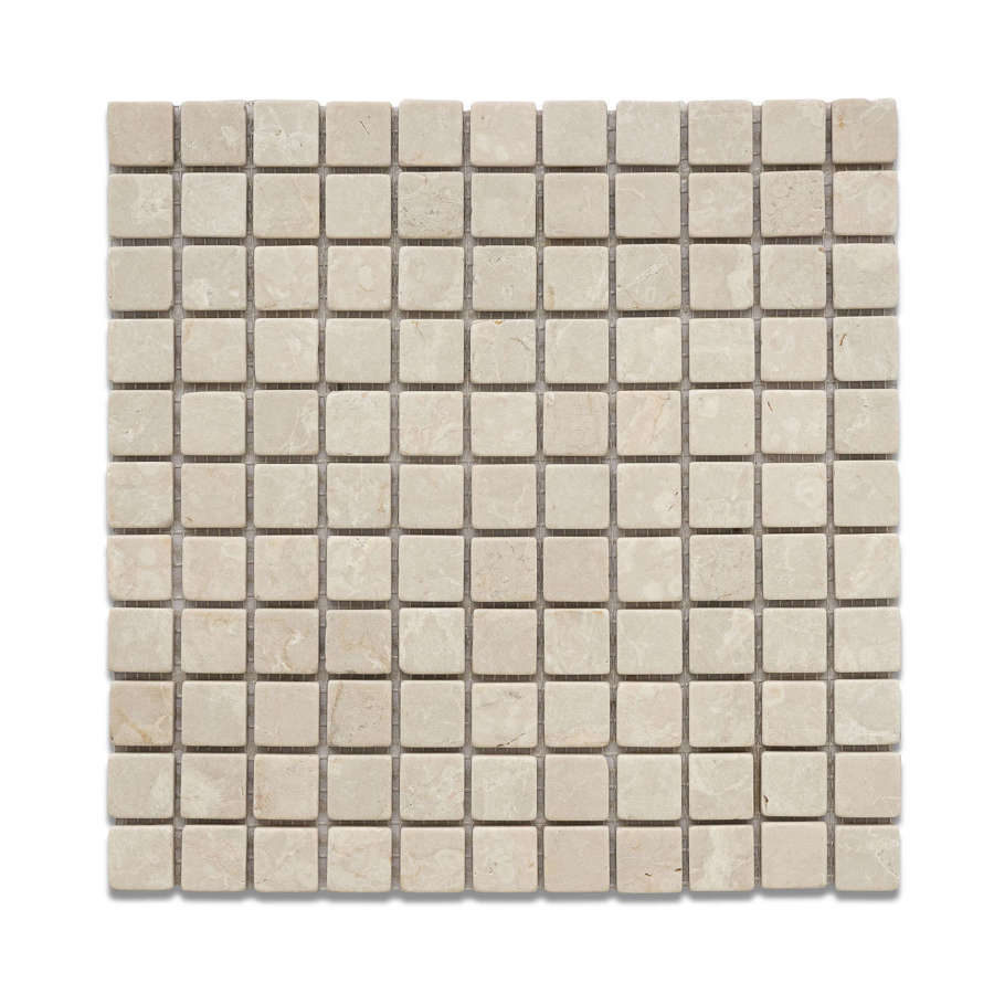 Italian Botticino tumbled marble mosaic - NOW ON SALE