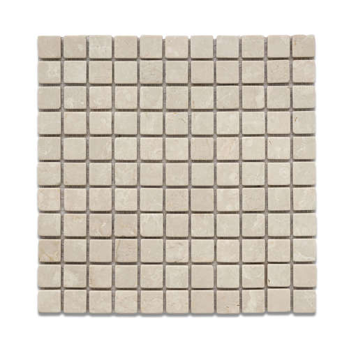 Italian Botticino tumbled marble mosaic - NOW ON SALE