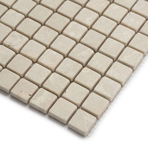 Italian Botticino tumbled marble mosaic - NOW ON SALE