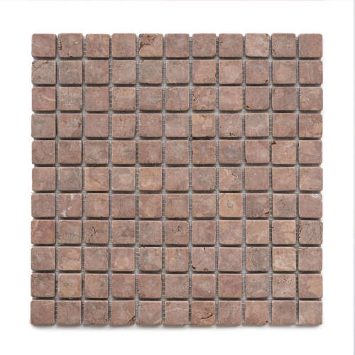 Rosso Verona tumbled marble mosaic