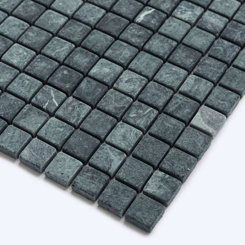Italian Verde tumbled marble mosaic