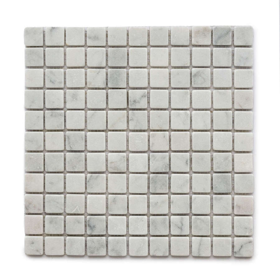 Bianca Carrara tumbled marble mosaic