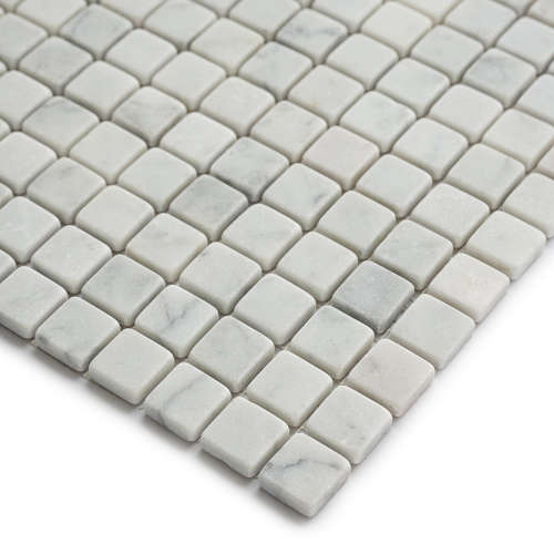 Bianca Carrara tumbled marble mosaic