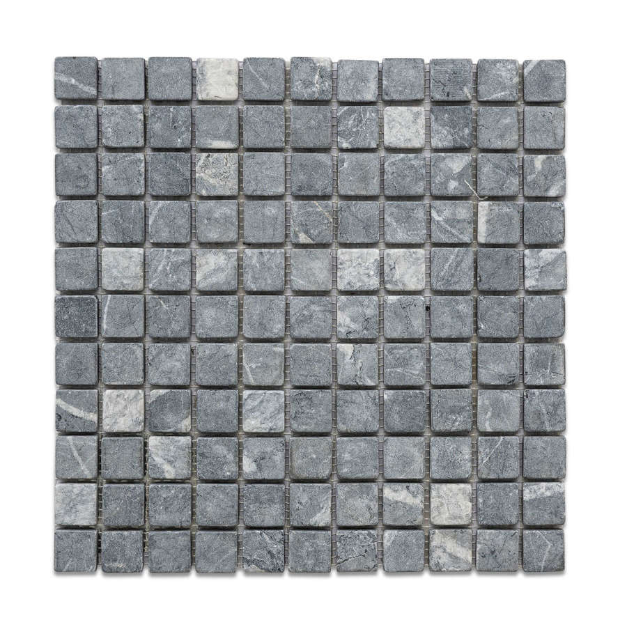 Italian Grigio Carnico tumbled marble mosaic