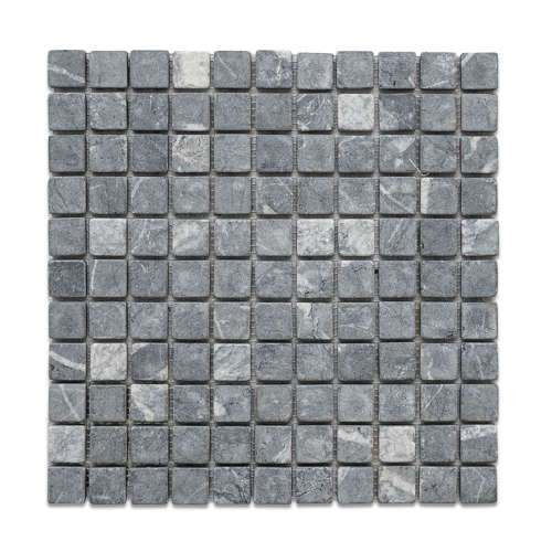 Italian Grigio Carnico tumbled marble mosaic