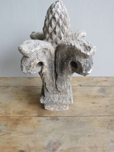 English 19th C carved limestone finiale